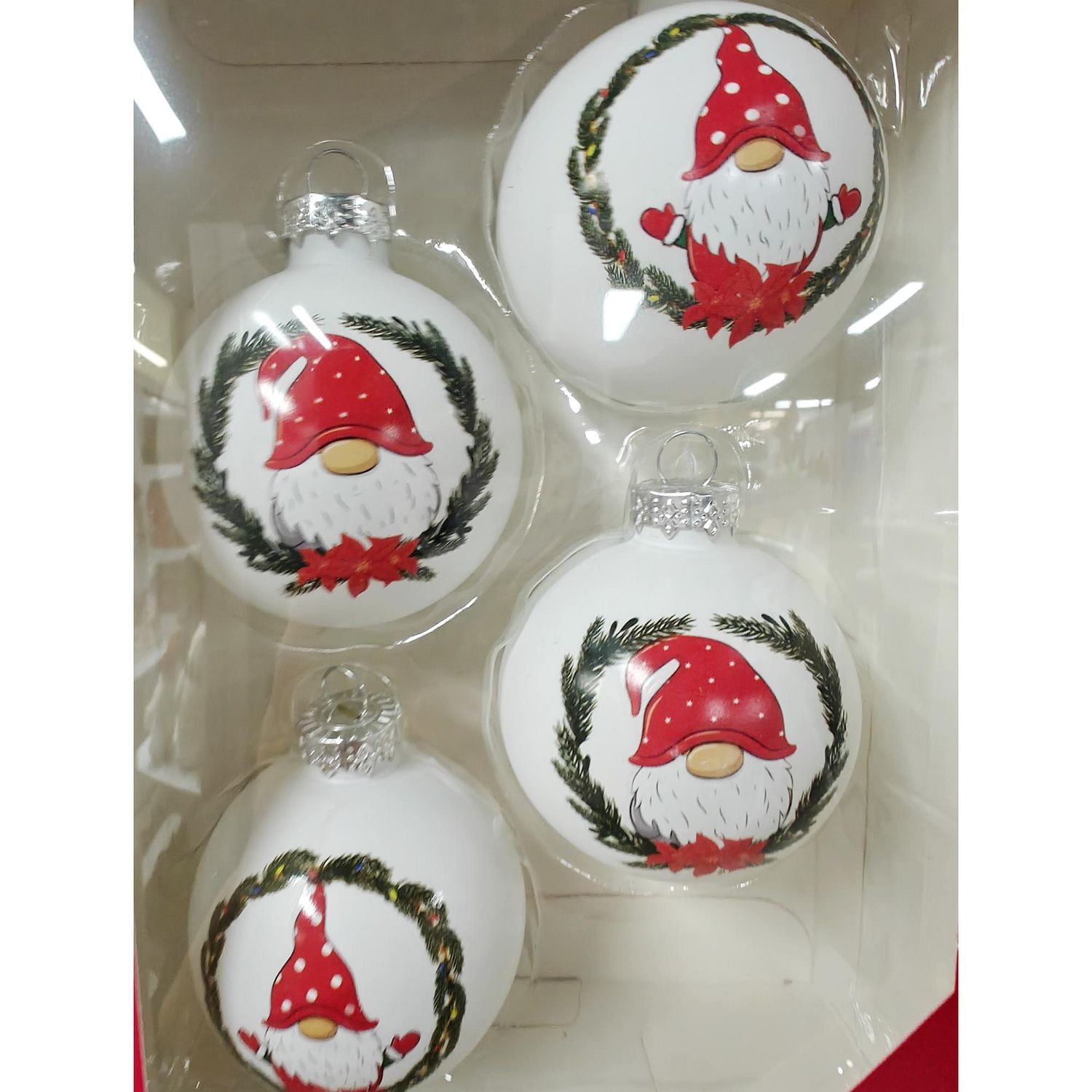 HOLIDAY TIME 65MM * 4CT GNOME ORNAMENT