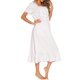 thumbnail image 4 of Vestido holgado de manga corta con bolsillos y volantes de encaje para mujer, 4 of 7