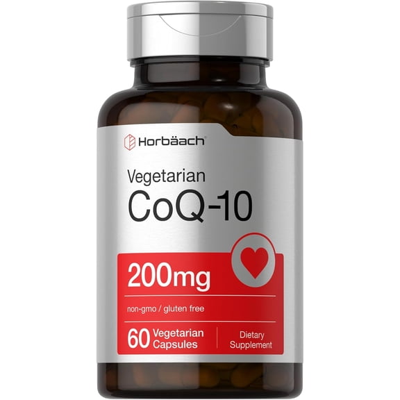 CoQ10 | 200mg | 60 Vegetarian Capsules | Non-GMO and Gluten Free | by Horbaach