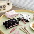 thumbnail image 6 of UNLLLL High End Bow Shaped Cosmetic Bag, Small Capacity Lipstick Pouch and Cute Coin Purse, Portable Mini Makeup Organizer with Zipper, for Travel and Daily Carry (Black), 6 of 6