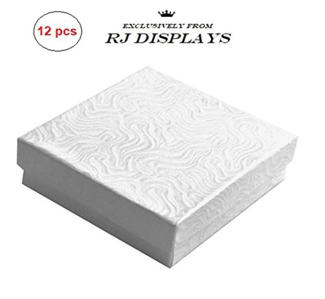Boxes & Organizers 12 Pack Cotton Filled Swirl White Paper Cardboard  Jewelry Gift and Retail Boxes 3 X 3 X 1 Inch Size by R J Displays Boxes  christkindlmarket.com