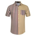 thumbnail image 5 of Lars Amadeus Men's Summer Striped Patchwork Short Sleeves Hawaiian Shirt, 5 of 6