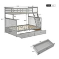 thumbnail image 2 of Harper & Bright Designs Twin Over Full Bunk Bed with Storage Drawers, Wooden Bunk Bed Frame with Ladder and Safety Guard Rails, Gray, 2 of 14