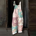 thumbnail image 7 of JULMCOMO Cotton Linen Jumpsuits for Women Floral Print Scoop Neck Loose Fit Overalls Tie Strap Sleeveless Casual Summer Overalls Pink XL, 7 of 7