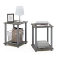thumbnail image 1 of Mesa auxiliar Furinno Simplistic, juego de 2 unidades, roble francés, gris y gris, 1 of 9
