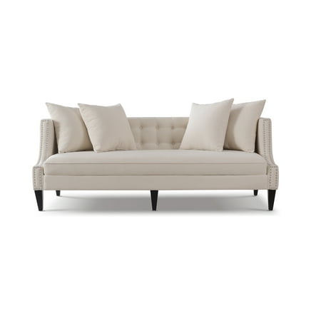 Jennifer Taylor Home Caroline Tufted Recessed Arm Tuxedo Sofa Sky Tufted Recessed Arm Tuxedo Sofa