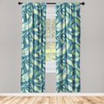 thumbnail image 3 of Ambesonne Fashion Curtains, Botanical Greenery Plot, Pair of 28"x84", Pistachio Green and Dark Teal, 3 of 5