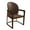 Brown, variant on LeisureMod Solid Wood Frame Dining Chair Modern Breathable Accent Arm Chair Upholstered in Leather with Gold Accents for Kitchen and Dining Room in Svelta Series in Dark Toupe