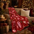 thumbnail image 3 of Pink Bows Snowflakes Holiday Pattern, Festive Holiday Scene, Warm Flannel Blanket for Living Room and Reading Nook, Art Lovers Christmas Gift, Festive Home Decor, 3 of 9