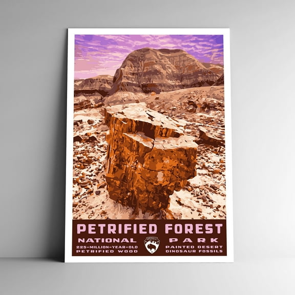 Petrified Forest National Park Vintage Travel Poster / Postcard WPA Style Retro Arizona