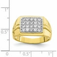 thumbnail image 3 of 10K Yellow With Rhodium Cz Mens Ring (Size 10) Made In United States 10c1418, 3 of 5