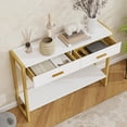 thumbnail image 3 of Solid Wood Console Table with Storage Entryway Table with 2 Drawers Shelf & Reinforced Legs, 3 of 12