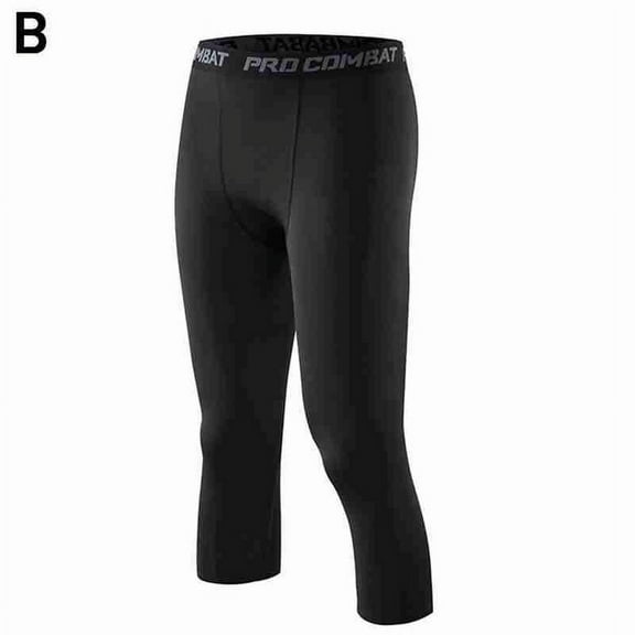 Men's Fitness Sports Tights Basketball Seven-point Leggings Stretch Training Fitness Running Pants