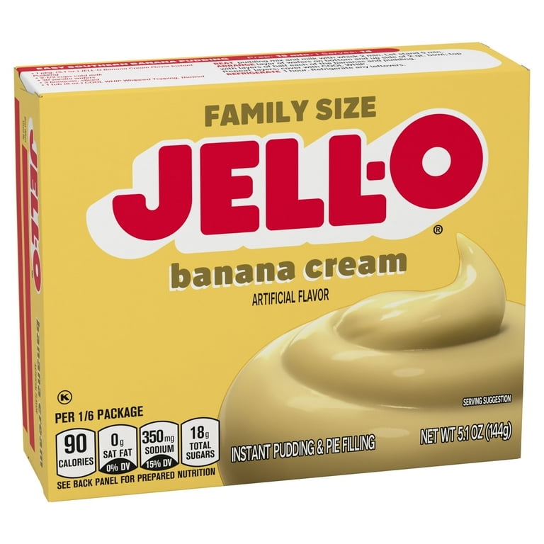 Jell O Banana Cream Instant Pudding Mix Pie Filling 5.1 oz. Box