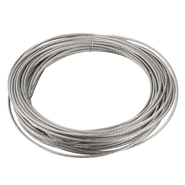 Cable de alambre de acero inoxidable sin recubrimiento de 1.5mm de diámetro y 10m de longitud para polea de elevación Uxcell