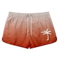 thumbnail image 5 of Mens Quick Dry Shorts Men's Gradient Print Drawstring Waist Beach Shorts Polyester Stretch Sporty Summer Casual Orange L, 5 of 5