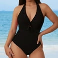 thumbnail image 2 of WAYUTE One Piece Swimsuit Women Swimsuits Bathing Suits Knot Front Push Up Swim Suits Swimwear, 2 of 8