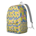 thumbnail image 5 of Yellow Citrus Fruit Print School Backpack, Cute Lemon Pattern Daypack with Fresh Summer and Retro Floral Style, 5 of 5