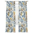 thumbnail image 6 of Blue Yellow Coastal Sheer Curtains for Living Room Bedroom Summer Shell Starfish Ocean Sheer Curtains 96 Inch Long 2 Panels Set Light Filtering Curtain Window Treatments Drapes for Dining Room, 6 of 6