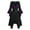 Purple, variant on LEAVINGSUO Womens Plus Size $5 Women Skull Sleeve Collar Mesh Splicing Irregular Party Dresses Green M