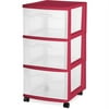 Sterilite 3-Drawer Medium Cart, Set of 2