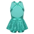 thumbnail image 6 of iiniim Girls Jazz Modern Dancewear Sequined Sleeveless Criss Cross Back Dance Dress, 6 of 7