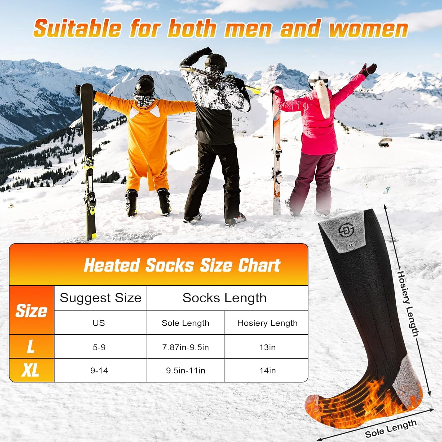 Heated Socks for Men Women with APP Control, 8000mAh Battery Rechargeable Electric Washable Winter Warm Feet and Outdoor for Hunting Skiing Cycling Camping