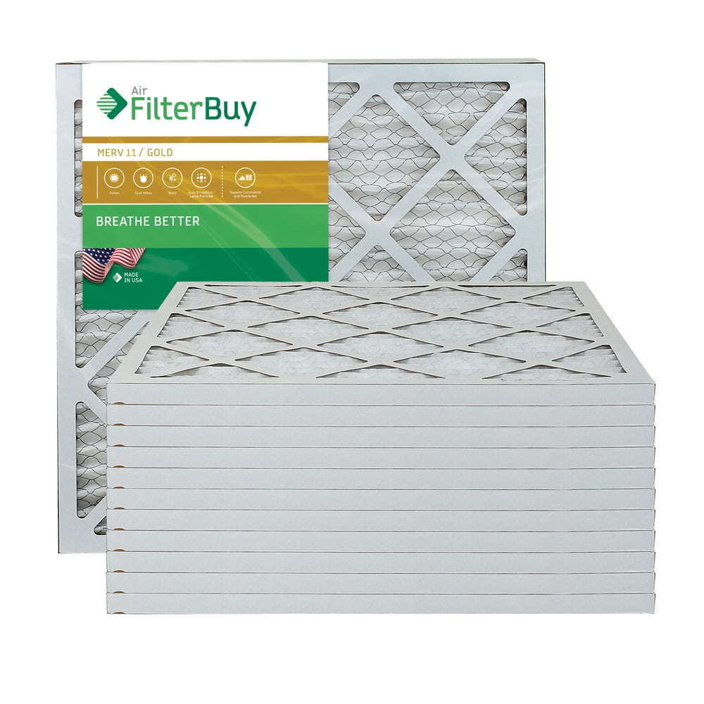 FilterBuy 20x22x1 MERV 11 Pleated AC Furnace Air Filter, (Pack of 12