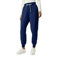 thumbnail image 2 of Ktyne Womens Scrub Pants Soft 4-Way Stretch Scrub Bottoms Anti-Wrinkle Slim Fit Medical Scrub Pants with Pockets Casual Drawstring Running Sweatpants Dark Blue S, 2 of 5