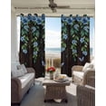 thumbnail image 6 of Blue Floral Spring Kitchen Curtains Summer Vintage Botanical Wooden Cafe Short Curtains for Bathroom Blackout Window Curtain Grommet Small Window Treatment Drapes for Bedroom Living Room 52"x45"x2, 6 of 9