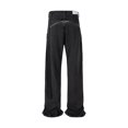 RO Style Spiral Long Zipper Straight Baggy Jeans for Men and Women Y2k