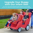 thumbnail image 3 of Foundations Gaggle Parade 4-Seat Buggy Stroller, Durable Quad Daycare Stroller with Safety Harness, Red, 3 of 8