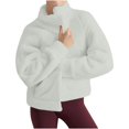 thumbnail image 5 of Womens Fuzzy Fleece Jacket Zip Up Stand Collar Sherpa Coats Casual Winter Warm Fluffy Faux Fur Outwear with Pockets, 5 of 7