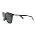 thumbnail image 3 of Polarized Fancy Gentlemans Horn Rim Sleek Plastic Rectangle Sunglasses Shiny Black Silver - Black, 3 of 4