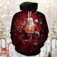 thumbnail image 3 of Telankuip Funny Santa Claus Large Graphic Design Hoodies for Men Christmas 3D Print Loose Long Sleeve Pullover Sweatshirts Oversized X-Mas Holiday Drawstring Hooded Tops Black 2XL, 3 of 3