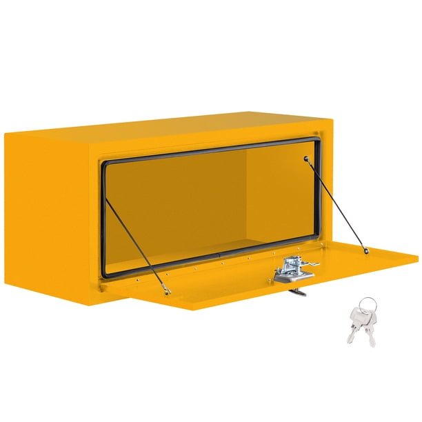 Yeshouse Caja de herramientas de acero resistente para camión con cerradura, almacenamiento impermeable y de perfil bajo, ideal para organizar herramientas en camiones, RV o remolques