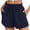 X-606Blue, variant on YMNXA Women's Summer Shorts Elastic Waist Lace Up Solid Color Comfortable Breathable Sports Shorts With Pockets For Casual Daily Wear,Grey,L