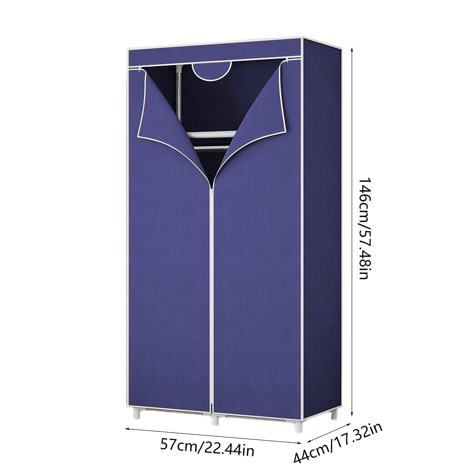 Freestanding Closet Organizer | Portable Wardrobe Storage Cabinet with Non-Woven Cover | 57.48X22.44X17.32In for Bedroom, Clothes, Shoes & Bags