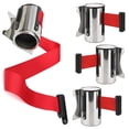 thumbnail image 3 of Stainless Stanchion Queue Barrier Wall Mount Crowd Control Retractable Shop Red-3M, 3 of 8