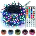 thumbnail image 2 of BrizLabs USB Christmas Lights, 33ft 100 LED Color Changing Christmas Tree Lights with Remote, Red White, Red Green Xmas Lights Twinkle RGB Multi Color Lights for Indoor Christmas Tree Party Fireplace, 2 of 4