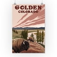 thumbnail image 2 of Golden, Colorado, Bison and River (16x24 Giclee Gallery Art Print, Vivid Textured Wall Decor), 2 of 3