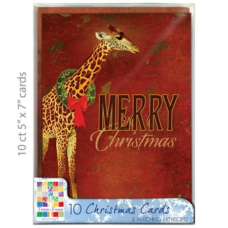 Tree-Free Greetings Christmas Cards and Envelopes, Set of 10, 5 x 7