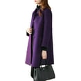 thumbnail image 3 of Women's Coat Casual Design Sense Stand Solid Color Coat Wool Blend Overcoat for Women, 3 of 5