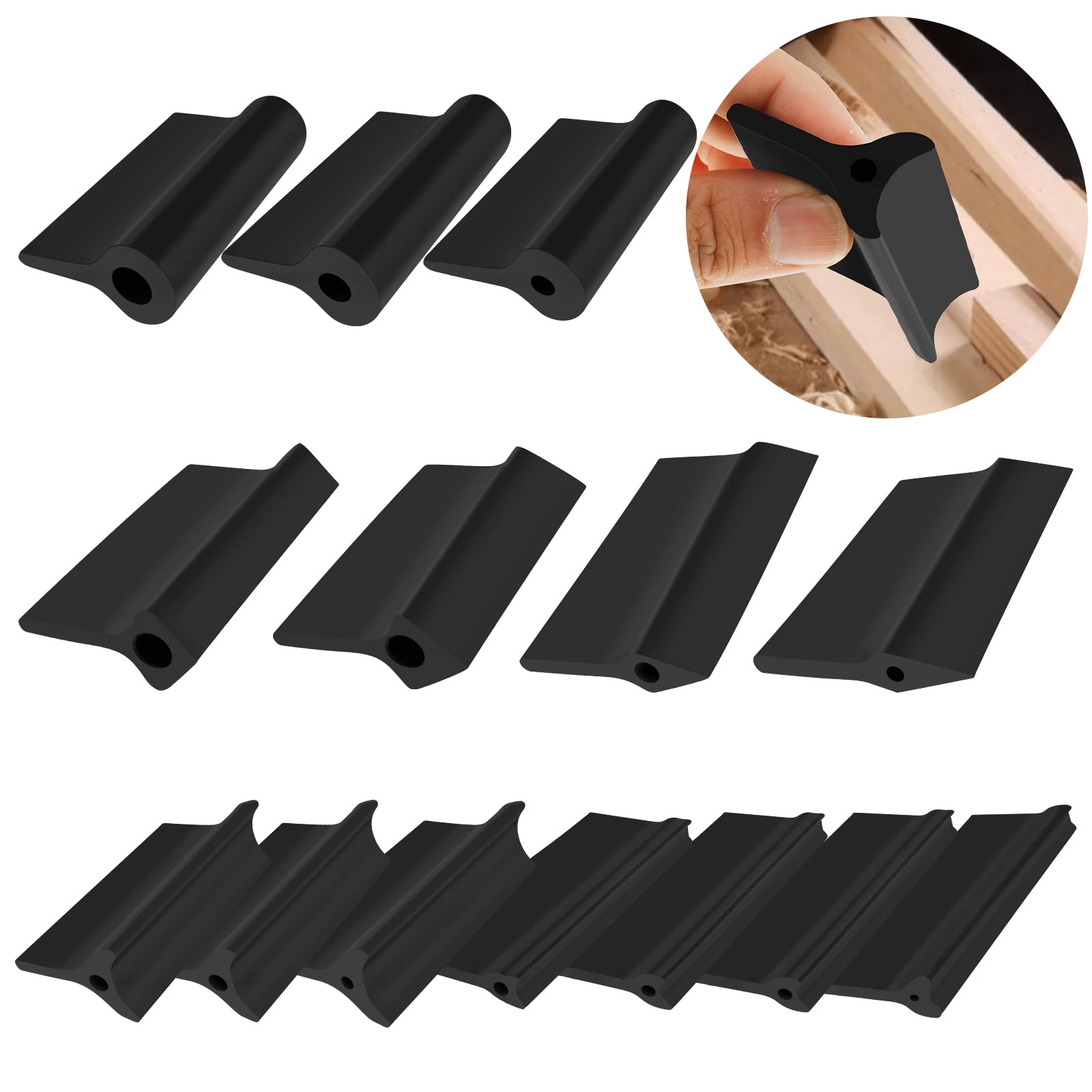 14 Pcs Rubber Sanding Block Set For Contours - Flexible Polishing Pads For Wood & Auto