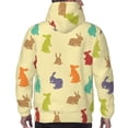 thumbnail image 7 of Pofeuu Colorful Rabbit Print Mens Casual Hooded Collar Drawstring Hoodies Pullover Sweatshirts Casual Long Sleeve Shirts-Large, 7 of 7