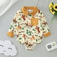 thumbnail image 4 of Gibobby Mameluco niña con estampado de animados de manga larga para niños pequeños, monos para recién nacidos, ropa de(Amarillo, 0-3 Meses), 4 of 5