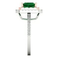 thumbnail image 3 of Halo Engagement Ring for Women - 2.07ct Simulated Emerald in 14K White/Rose Gold Promise Ring, 3 of 6