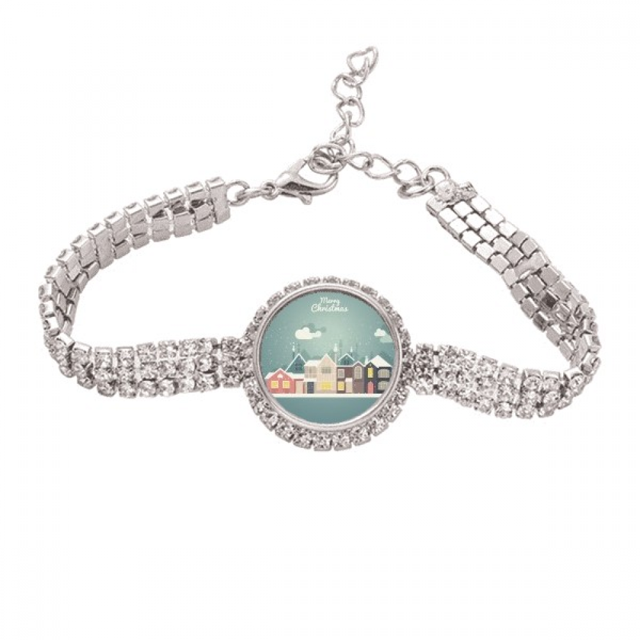 Festival Navidad casa de ilustracion Pulsera de tobillera de cadena de tenis, joyería de diamantes