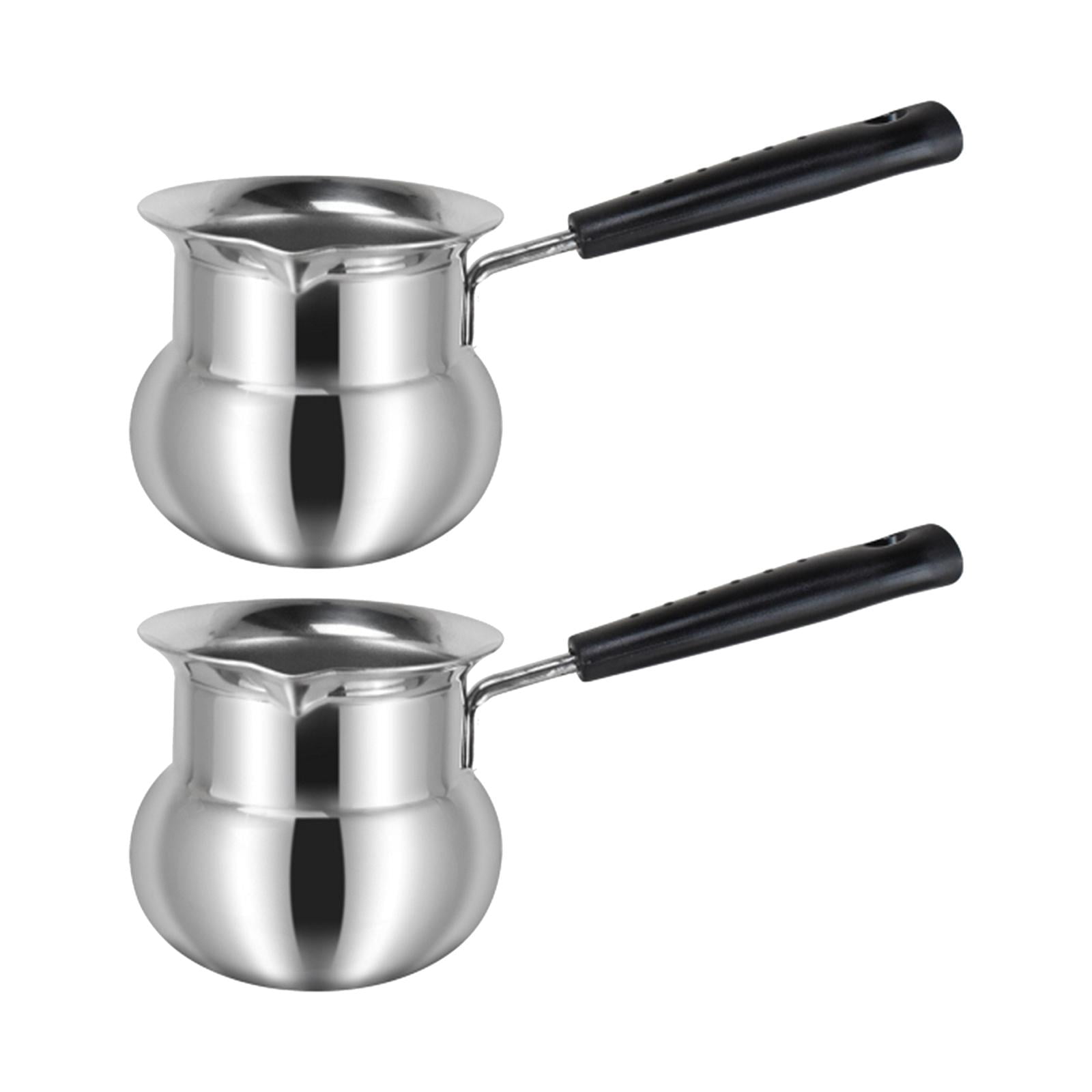 Fiocias Long Handle Wax Melting Pot DIY Candle Soap Melts Pot Metal Coffee Pitcher Latte 9ml