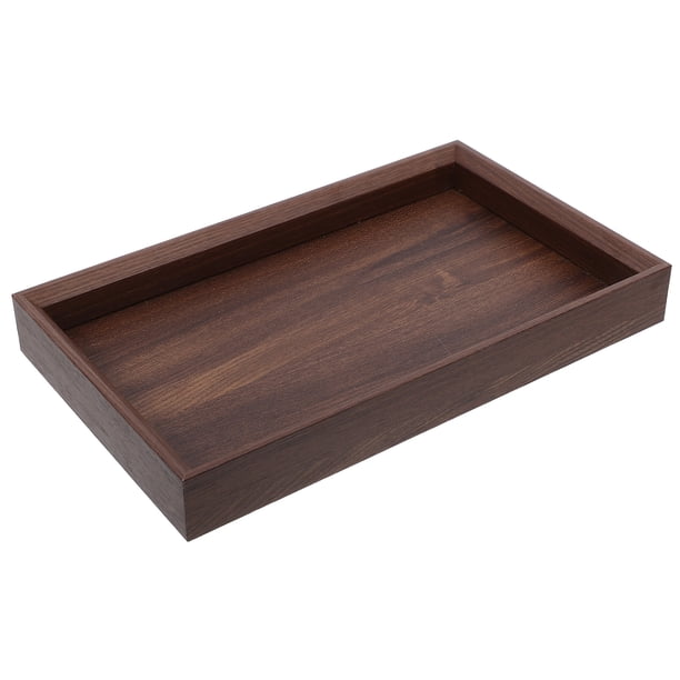 Bandeja rectangular de madera para servir té, aperitivos y comida, ideal para restaurantes y cocinas